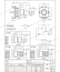 Technical drawing of 10 Pack EC11 Rotary Encoder With Built In Push Switch, 15mm detented step click wheel design, dimensions and specifications