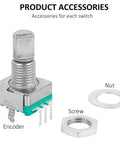 10 Pack EC11 Rotary Encoder With Built In Push Switch, 15mm detented step click wheel, encoder with nut and screw accessories