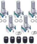 Five Pack Rotary Encoder Switch Push Button EC11 360 Degree Rotation With 5 Pins And 20 Detents Digital Potentiometer Module Set