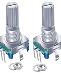 Five Pack Rotary Encoder Switch Push Button EC11 360 Degree Rotation With 5 Pins And 20 Detents Digital Potentiometer Module With Knob Cap