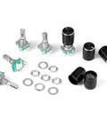 360 Degree Rotary Encoder Code Switch With Push Button, EC11 Style, kit with knobs and washers, ideal for DIY electronics projects