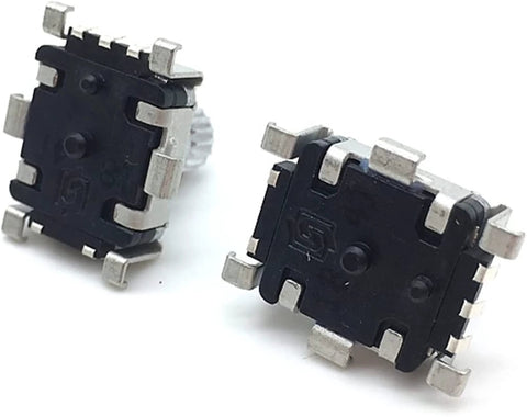 Two Pack EC11 Rotary Encoder With 30 Position Code Switch And Push Button SMD Type 5 Pin 9.5mm Plum Shaft close-up view