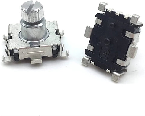 Two Pack EC11 Rotary Encoder With 30 Position Code Switch And Push Button SMD Type 5 Pin 9.5mm Plum Shaft