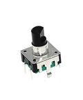 Five Pack 360 Degree Rotary Encoder Kit With EC12 RE12 Style 24 Position Encoder 5 Pin Push Button Switch 12.5mm Handle Length