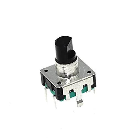 Five Pack 360 Degree Rotary Encoder Kit With EC12 RE12 Style 24 Position Encoder 5 Pin Push Button Switch 12.5mm Handle Length