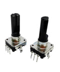 Five Pack EC12 Rotary Encoder With Switch 360 Degree Audio Encoder 24 Position 3 Pin No Push Button 20mm Shaft Length RE12