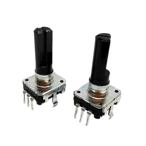 Five Pack EC12 Rotary Encoder With Switch 360 Degree Audio Encoder 24 Position 3 Pin No Push Button 20mm Shaft Length RE12