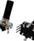 Five Pack EC12 Rotary Encoder With Switch 360 Degree Audio Encoder 24 Position 3 Pin No Push Button 20mm Shaft Length RE12 for electronics