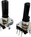 Five Pack EC12 Rotary Encoder With Switch 360 Degree Audio Encoder 24 Position 3 Pin No Push Button 20mm Shaft Length RE12