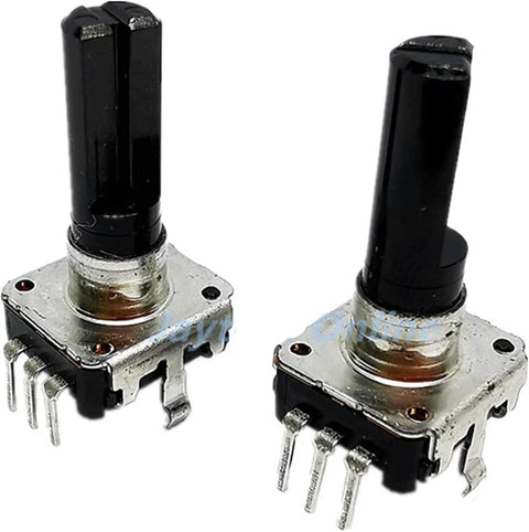Five Pack EC12 Rotary Encoder With Switch 360 Degree Audio Encoder 24 Position 3 Pin No Push Button 20mm Shaft Length RE12