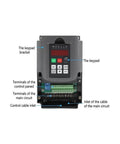 Frequency drive for Beefy ER11 Spindle Motor For CNC Mills And Routers, showing detailed keypad and terminal connections
