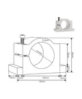 Technical diagram of 65mm mounting bracket for Beefy ER11 Spindle Motor For CNC Mills And Routers