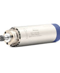 Beefy 1.5 Kw ER11 Air Cooled Spindle with four bearings, 24000 RPM, CNC milling motor, front view, high torque, 65x204mm cooling