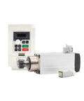 ER25 Square Air Cooled Spindle Kit 220V 2.2kW With 0.01mm Runout Ceramic Bearings And Frequency Drive, shown with components