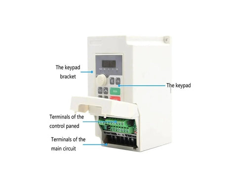 Frequency drive for ER25 Square Air Cooled Spindle Kit 220V 2.2kW With 0.01mm Runout Ceramic Bearings And Frequency Drive shown with keypad.