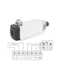 ER25 Spindle Motor For CNC Milling Rock Solid Air Cooled With Ceramic Bearings Square Type Flange 220V diagram view