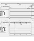 Technical schematic of ER25 CNC Spindle Motor With Ceramic Bearings, Beefy 3.5 kW Air Cooled, 4 Bearings, measurements included.