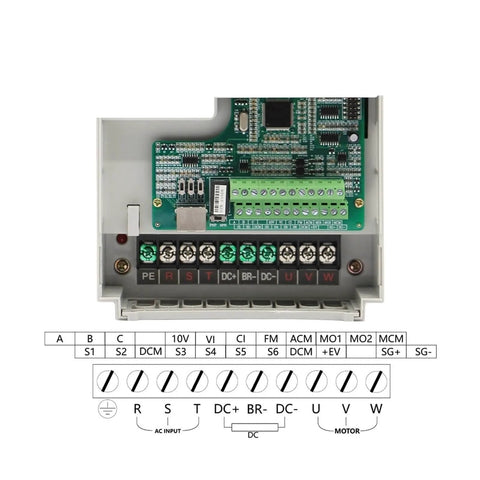 ER25 Air Cooled CNC Spindle With 3.5KW Motor Four Bearings And Ceramic Ball Bearings Plus 3.7KW VFD Inverter 380V wiring diagram
