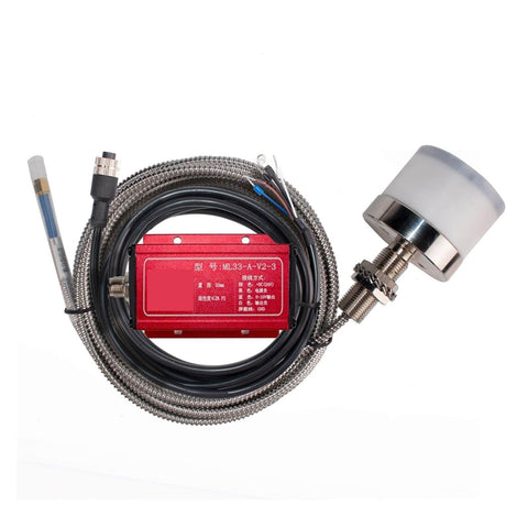 Non Contact Eddy Current Displacement Sensor 1 To 50mm Range 0 To 10V Output 24V DC Powered Stainless Steel Construction