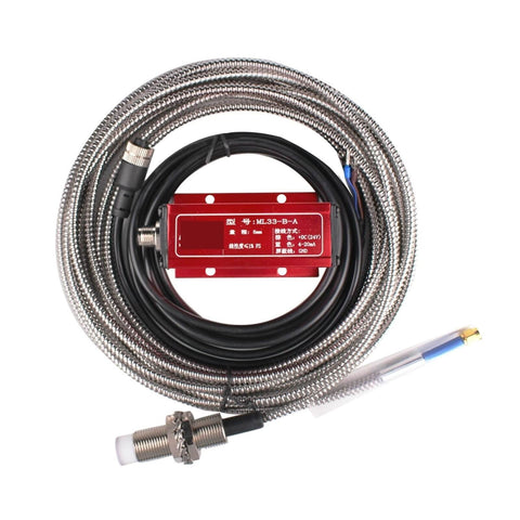 Non-Contact Eddy Current Displacement Sensor ML33-B-A, 1mm range, digital current sensor with stainless steel cable and potentiometer output