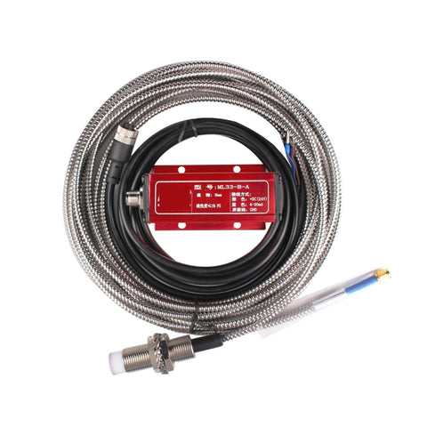 No Touch Eddy Current Displacement Sensor With 4-20mA Output ML33-B-A stainless steel transducer in coiled cable arrangement