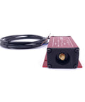 Eddy Current Displacement Sensor ML33 A 25mm No Touch for Precise Positioning, red casing, cable attached, front view