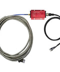 Eddy Current Displacement Sensor ML33 50mm Non-Contact Position Sensor with coil cable and red housing, stainless steel build.