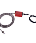 Eddy Current Displacement Sensor ML33-A-A 25mm Range With RS485 Output, coiled stainless steel cable, non-contact linear measurement.