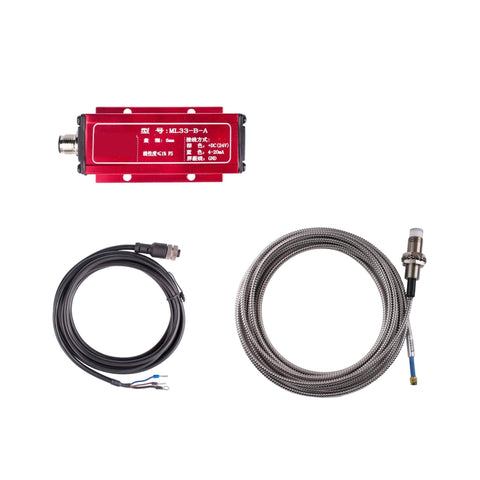Eddy Current Displacement Sensor Non Contact 25mm With 4 To 20 mA Output Stainless Steel Build, cables and sensor components