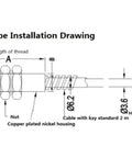 Go To Eddy Current Sensor Induction Type 4 Mm To 5 Mm Linear Displacement Transducer diagram showing probe and HF connector details