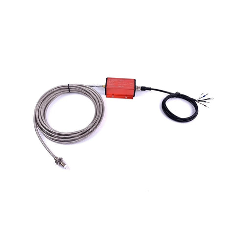No Touch Eddy Current Displacement Sensor With Inductive Measurement for shaft vibration detection, precision stainless steel, red housing