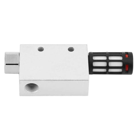 Side view of High Efficiency Vacuum Generator For Pneumatic Systems With Aluminum Alloy Body, 1mm Nozzle Diameter, Air Exhaust Valve.