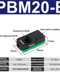Compact Multi Stage Vacuum Generator With Energy Saving Design High Flow And High Suction For Industrial Use PBM20 B dimensions chart