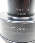 Close-up of FANUC EO-4526-022-000 Westwind air bearing spindle for precision CNC machining, showing serial number on spindle body.