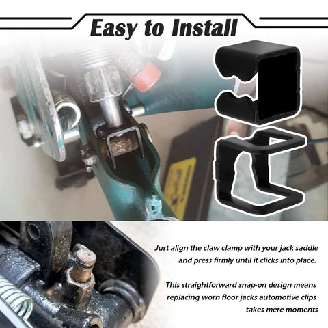 4-Piece Floor Jack Clamp Set With Ring Claw Clamps, installation on floor jack close-up