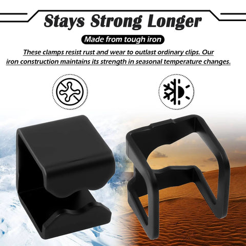 4-Piece Floor Jack Clamp Set With Ring Claw Clamps, durable black iron construction against icy and desert background