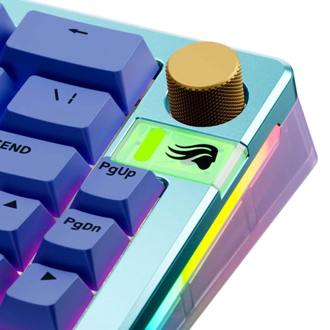 Rotary Knob Upgrade For GMMK Keyboards In Liquid Gold Metal Finish With Tool Free Installation Easy Snap On Replacement Premium Aluminum Dial Knob Delivers Smooth Grip And Sleek Look To Level Up Your Keyboard Aesthetic And Feel