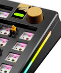 Rotary Knob Upgrade For GMMK Keyboards In Liquid Gold Metal Finish With Tool Free Installation, showcasing a close-up of the knob.