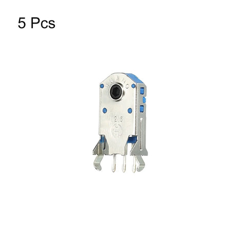 High-Precision Mouse Wheel Encoder Kit 12.6mm For DIY And Custom Mice, front view, metal and ABS build, 5 pack, 19.8mm length, 9.6mm width.