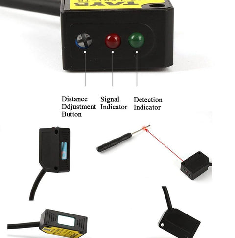 Go-To Laser Diffuse Reflection Photoelectric Switch For Object Detection E3Z-LS61 showing indicators and small spot laser