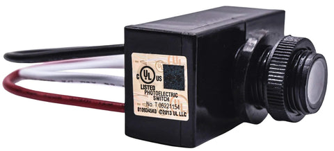 Go-To Thermal Dusk To Dawn Photocell Sensor Switch For Outdoor Lighting, wire in photoelectric control, black housing