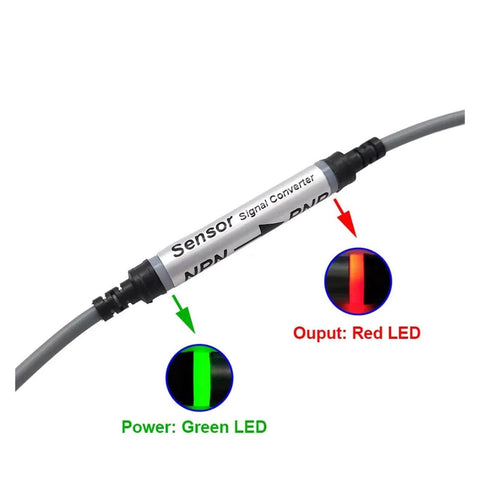 Hall Effect Sensor High Low Level Converter with LED indicators for PLC Signals PNP to NPN and NPN to PNP Plug and Play