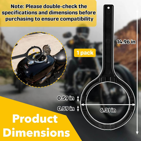Pro Grade Fuel Pump Lock Ring Tool and Fuel Filter Wrench dimensions for HD 48646 on Harley Touring models.