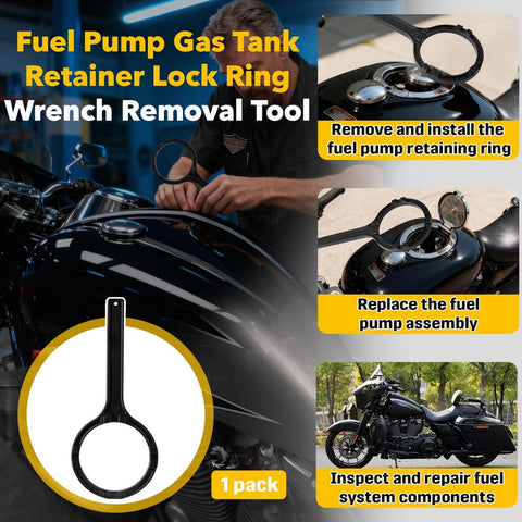 Pro Grade Fuel Pump Lock Ring Tool And Fuel Filter Wrench Replaces HD 48646 for Harley Touring and FL Series 2008 and up