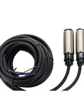 Heavy Duty 12-24VDC Metal Photoelectric Switch With 20M Through Beam Photo Sensor NPN Light On Output for industrial automation