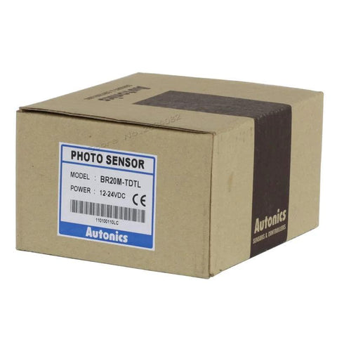 Heavy Duty 12-24VDC Metal Photoelectric Switch With 20M Through Beam Photo Sensor NPN Light On Output box packaging