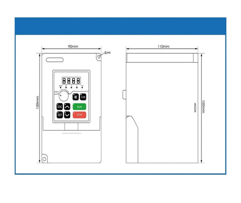 Diagram of 220V frequency drive for Beefy 2.2kW ER20 Air Cooled Spindle Kit With Four Ceramic Bearings 0.01mm Runout