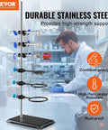 Beefy Lab Stand Support For Chemistry Lab, Heavy Duty Retort Stand With 23.6 Inch Rod, Stainless Steel, in a laboratory setting