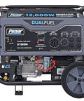 Heavy Duty Portable Dual Fuel Generator With Electric Start Delivers 12,000 Peak Watts And 9,500 Rated Watts On Gas 10,800 Peak