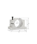 Holder for Heavy Duty ER16 Spindle Motor Kit 65x258mm with air cooling, for securing spindle, dimensions labeled, sturdy construction.